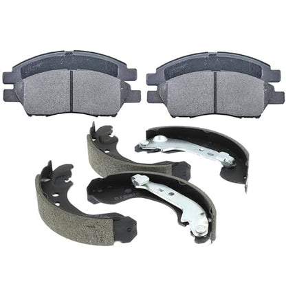 Front Rear Ceramic Brake Pads And Drum Shoes Kit For Nissan Versa Note Micra modles - style: D1592+S1020