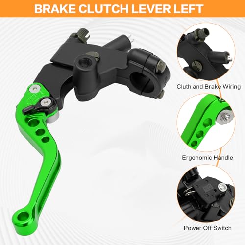 7/8" 22mm Motorcycle Brake Clutch Lever Master Cylinder Reservoir - color: Green