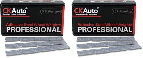 CKAuto 1/2oz, 0.5oz, Ultra Slim Low Profile, Grey Adhesive Stick On Wheel Weights, 60 oz/ 3.75 lb/Box, OE Quality, (120pcs) (Pack of 2) - color: Grey, size: 120PCS (Pack of 2)