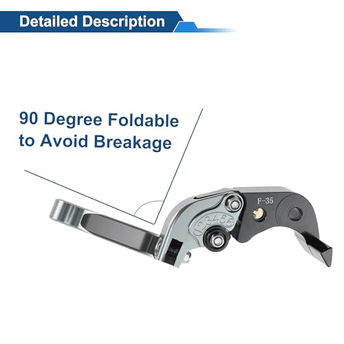 Brake Clutch Levers for Yamaha YZF-R7 2021-2025 Head Black Handle - color: Titanium Head Black Handle