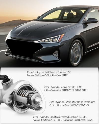 Engine Coolant Thermostat Housing Assembly Fit for Hyundai Elantra 2017 2018 2019 2020, Replace 255002E085 25500-2E085 Aluminum Alloy Thermostat Housing Assembly