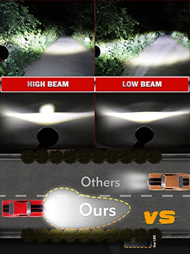 CO LIGHT 5.75 Led Headlight 5 3/4 Round Led Headlights Whit DRL Amber Turn Signal Light and Hi/Lo Beam Led Projector Sealed Beam Headlight Compatible with Thunderbird Torino 4PCS - color: 4PCS