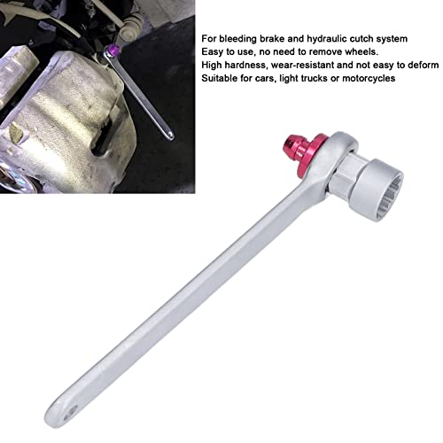 AMONIDA 11mm Brake Fluid Clutch Bleeder Wrench Steel Brake System Bleeding Tool 12 Point Wrench for Car Truck Motorcycle Vehicle Brake Fluid Oil Emptying Tool