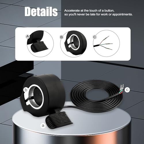 Thumb Throttle Ebike: Electric Scooter Throttle, Ebike Throttle, 7/8inch (22mm) Thumb Throttle Speed Control, 12V-72V Universal Controller for E-Bike Electric Scooters