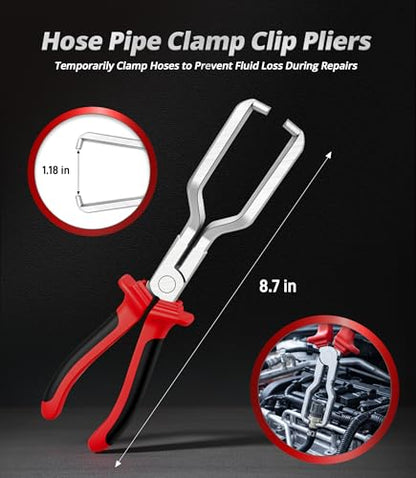 Automotive Disconnect Tool Set 8 Pcs, Auto Disconnect Pliers Kit Car Electrical Connector Wiring Harness Clip Removal Tool Relay Puller for Car Wiring & Fuel Line System Maintenance. - size: 8 PCS - 011