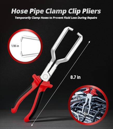 Automotive Disconnect Tool Set 8 Pcs, Auto Disconnect Pliers Kit Car Electrical Connector Wiring Harness Clip Removal Tool Relay Puller for Car Wiring & Fuel Line System Maintenance. - size: 8 PCS - 011