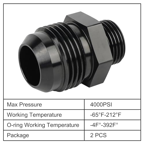 EVIL ENERGY 12AN Flare to AN8 ORB Male O-Ring 2PCS Fitting Adapter - size: 8AN ORB to 12AN