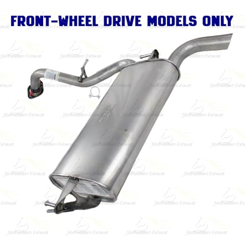 Exhaust Muffler Assembly Compatible with Pontiac Vibe 2009-2010 2.4L FWD | Stainless Steel | Northeastern Exhaust | Includes Gasket, Clamp, Bolt Kit | Direct-Fit Replacement