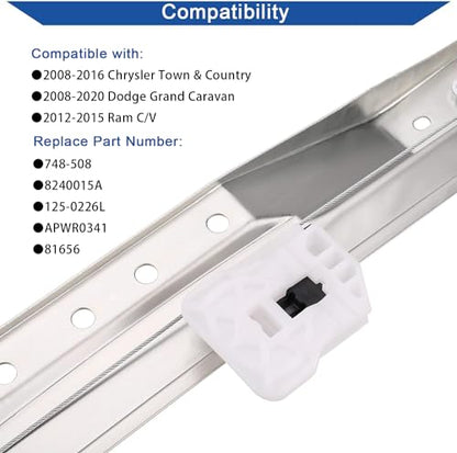 Obaee Window Regulator with Motor Front Left Driver Side, Replace 748-508 - size: Front Left Driver Side