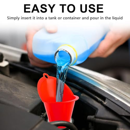 Long-Neck Oil Funnel for Automotive – Multi-Function Plastic Funnel for Oil, Gas & Lubricants – Universal Car Accessory (Red (1-Pack)) - color: Red (1-Pack)