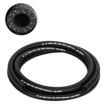 1/4" Fuel Line Hose, SAE 30R10 5FT 300PSI High Pressure Submersible for Automotive Fuel Systems Engines - size: 1/4"-5FT
