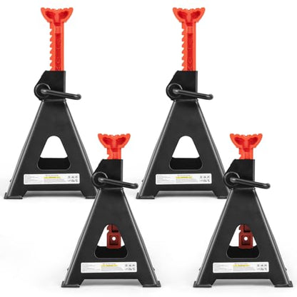 Goplus Jack Stands 12 Ton, 4 Pack 26,400 LBS Jack Stand with 19"-29.5" Adjustable Lifting Height, Handle Lock, Heavy-Duty Car Jack Stand for SUV, Sedan, Pickup, UTV - size: 4-Pack