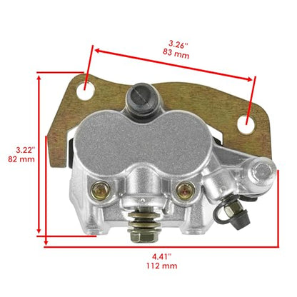 Caltric Front And Rear Brake Caliper with Pads Compatible with Yamaha Rhino 450 Yxr450 4X4 2006 2007 2008 2009