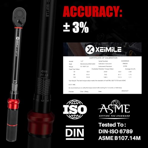 1/2-Inch Drive Click Torque Wrench-10-180 Ft-Lb for Car Motorcycle - style: 1/2"DR.10-180 FT-LB