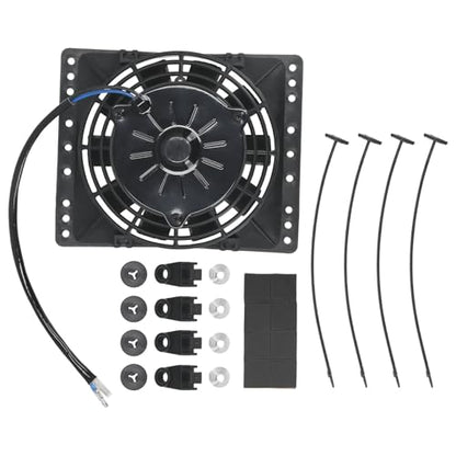 maXpeedingrods 6'' Inch Slim Push Pull Electric Radiator Cooling Fan 650CFM Mount Kit Universal 12V 80W - size: 6 inch