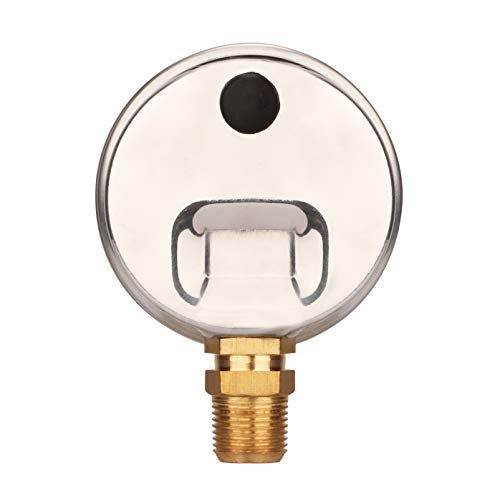 MEASUREMAN 1-1/2" Dial Size, Glycerin Filled Fuel Pressure Gauge, 304 Stainless Steel case, 0-15Psi, +/-3-2-3%, 1/8" NPT Lower Mount - size: 0-15 psi, style: Lower Mount