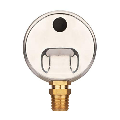 MEASUREMAN 1-1/2" Dial Size, Glycerin Filled Fuel Pressure Gauge, 304 Stainless Steel case, 0-15Psi, +/-3-2-3%, 1/8" NPT Lower Mount - size: 0-15 psi, style: Lower Mount