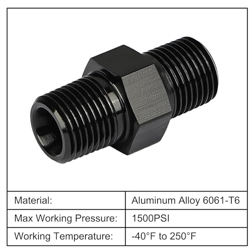 EVIL ENERGY 1/8" NPT Male to 1/8" NPT Male Thread Coupling Equal Hose Fitting Adapter Black Aluminum - size: 1/8 NPT