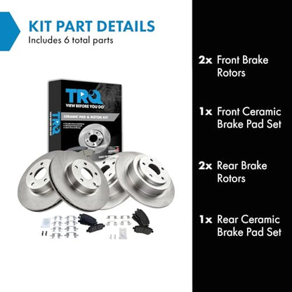 TRQ Front and Rear Ceramic Brake Pad and Rotor Set - style: BKA11741