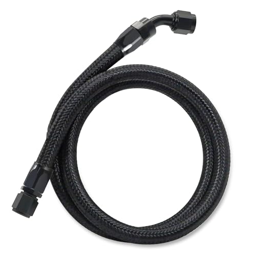 Assembled 6AN Fuel Line Kit CPE with Hose End Fitting(0°+45°), 3FT - size: 3ft(0°+45°)