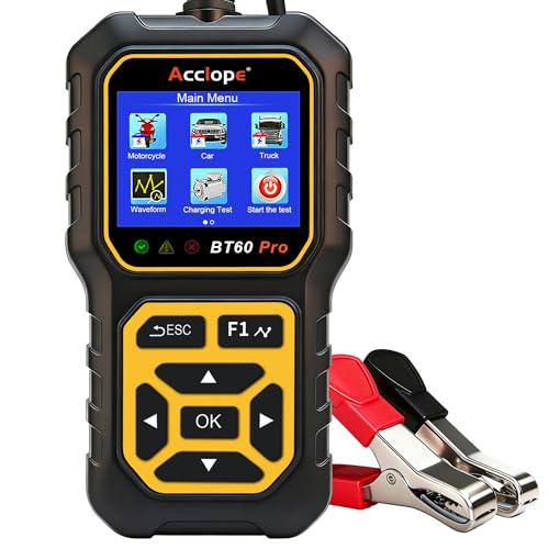BT60 PRO 2–120Ah Battery Tester 6V/12V/24V 100–3000 CCA QR Report - color: Black-Yellow