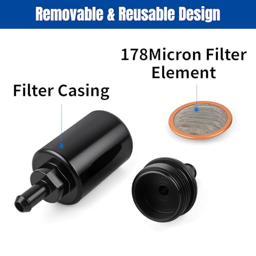 5/16" Fuel Filters 178 Micron Removable Black Anodized Aluminum - size: 5/16"