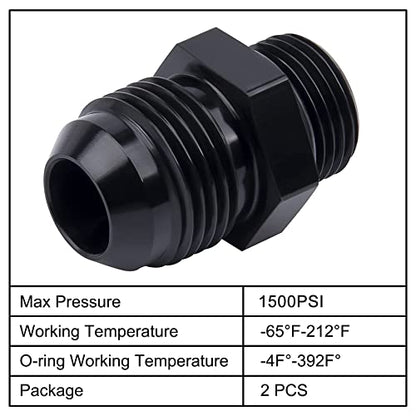 EVIL ENERGY 12AN Flare to AN10 ORB Male O-Ring 2PCS Fitting Adapter - size: 10AN ORB to 12AN