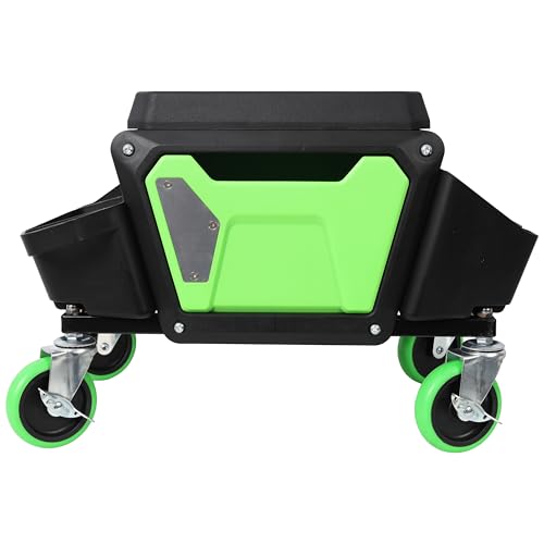 Heavy Duty Mechanic Stool 330 Lbs, Rolling Garage Seat with Wheels, Creeper Stool with Tool Tray for Auto Repair, Workshop, Car Beauty, Mechanic Rolling Stool Garage Shop Chair