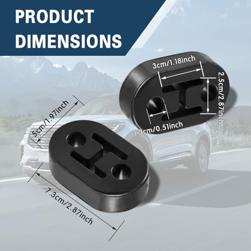 Rubber Exhaust Hanger, 2 Holes Adjustable Muffler Hanger, 4 Pack - color: Black, size: 2 Hole