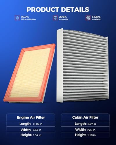 KAX CA4309 CF10377 Engine & Cabin Air Filter for Subaru, Saab