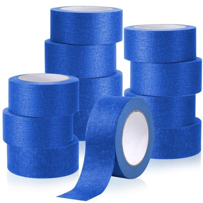 Blue Painters Tape, 0.94"/1.88" x 55 Yards Bulk Painter Tape, Blue Masking Tape for Painting, Easy Hand Tear No Residue Paint Tape for Home, Automotive, DIY Crafts(12,1.88inch) - size: 1.88inch