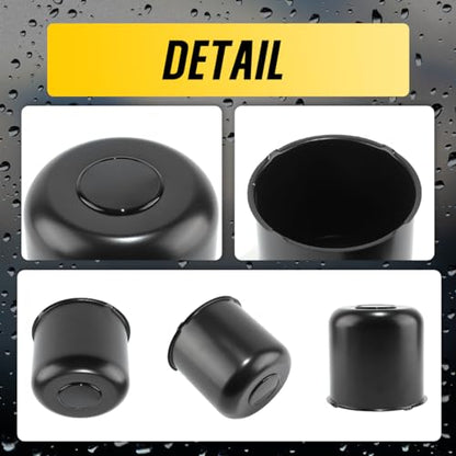 4Pcs 5.15" Stainless Trailer Wheel Center Caps, 4.95" H Matte Black - color: Matte Black, size: 5.15" Hub 4.95"H