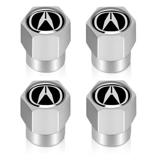 Tire Valve Stem Caps Cover for Acura TLX TLX-L ILX RLX RDX CDX RLX NSX Metal Car Wheel Air caps Auto Valve Stem Caps Accessories 4 Pcs Silver - color: Silver-07