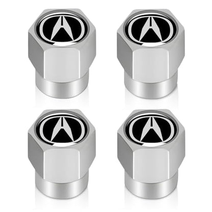 Tire Valve Stem Caps Cover for Acura TLX TLX-L ILX RLX RDX CDX RLX NSX Metal Car Wheel Air caps Auto Valve Stem Caps Accessories 4 Pcs Silver - color: Silver-07