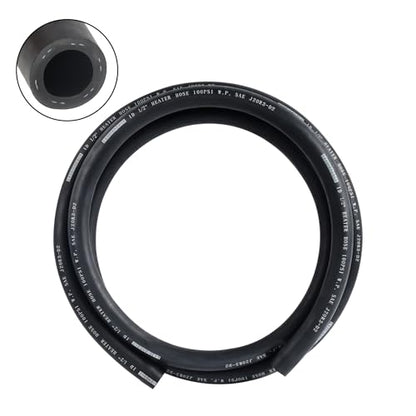 EVIL ENERGY 1/2" Heater Hose Coolant Radiator Straight 100PSI SAE 20R3 5FT Black - size: 1/2 Inch