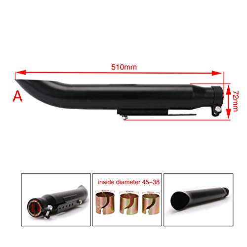 Baking Paint Universal Motorcycles Slash Cut Exhaust Tip Muffler Pipe for 1-3/8", 1-1/2"(1.5 inch), 1-5/8" and 1-3/4"(1.75 inch) Chopper Cafe Racer Loud black(one piece)