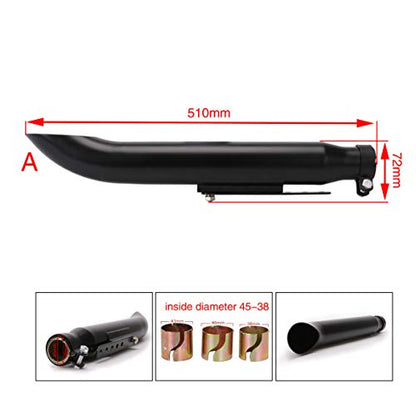 Baking Paint Universal Motorcycles Slash Cut Exhaust Tip Muffler Pipe for 1-3/8", 1-1/2"(1.5 inch), 1-5/8" and 1-3/4"(1.75 inch) Chopper Cafe Racer Loud black(one piece)