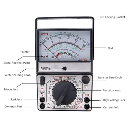Analog Pointer Multimeter, Pointer Type Multimeter Multi Mechanical Multimeter for Industry