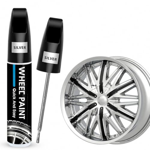 Silver Rim Touch Up Paint - Wheel Scratch Repair Kit for Curb Rash & Scratches, Quick and Easy Rim Paint for Wheel Repair, Universal Silver - color: Silver