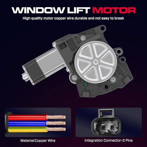 Front Passenger Side Power Window Regulator with Motor (2 Pins) Fit for 2004-2007 Buick Rainier, 2002-2009 Chevrolet Trailblazer, GMC Envoy, Isuzu Saab Oldsmobile Bravada, 741-691 - size: Front Passenger (RH)
