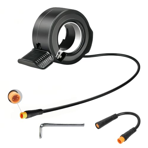 Upgraded 130X Ebike Thumb Throttle, 12V-72V Waterproof 3 Pin Ebike Throttle