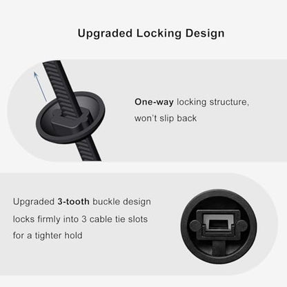 150Pack Nylon Universal Cable Tie Buckle, Zipper Clips for Cars, T Style Zip Ties Button Fixion Tools, Automotive Plastic Rivet Push Pin, Auto Body Parts Trim, Bumper Retainer Fender Liner Door Panel