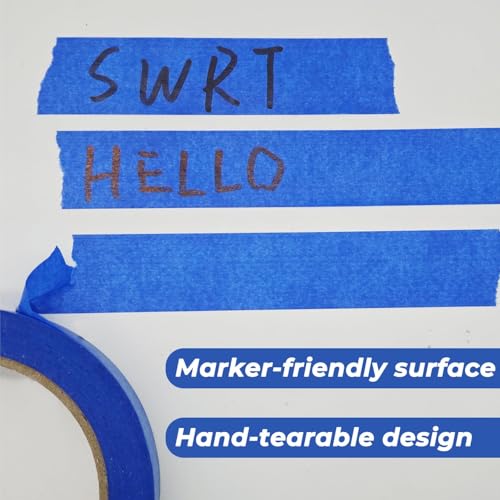 SWRT Blue Painters Tape 2 Inch Wide, 6 Rolls x 55 Yards, Washi Masking Tape