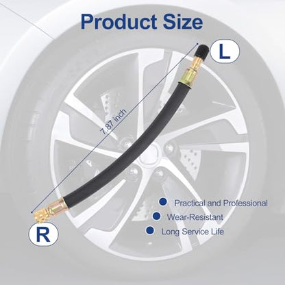 2Pcs Flexible Rubber Tire Valve Extension Hose