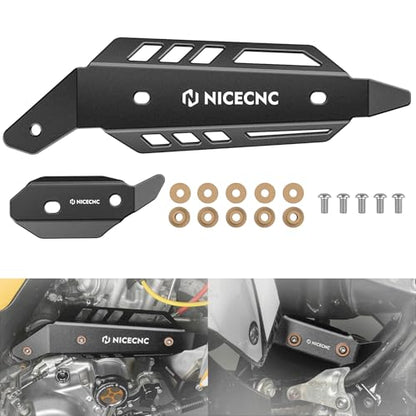 NICECNC Motorcycle Mid Exhaust Shield Black