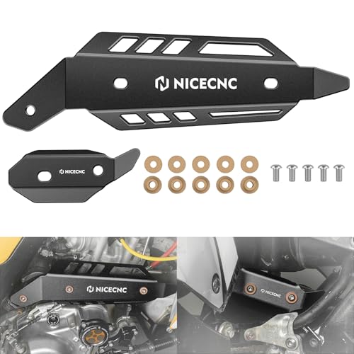 NICECNC Motorcycle Mid Exhaust Shield Black