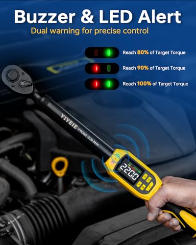 Digital Torque Wrench 1/2" Drive, 8.5-160 Ft-lb/10-220 N.m (±1% Accuracy) - size: 1/2" 8 PC