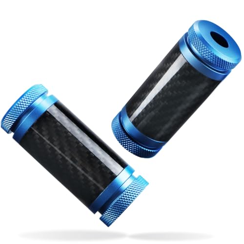 Crash Bar Sliders End Caps CNC Carbon Fiber Inlay Decorative Colored Ends Fits for 1.25" Front Engine Guard Rear Saddlebag Guard (Blue) - color: Blue