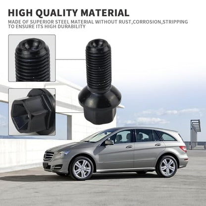 20PCS 0009908307 Wheel Bolts Compatible with Mercedes-Benz - color: 20 PCS Black