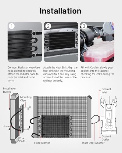 EVIL ENERGY 5/16 in Transmission Oil Cooler Kit, 6 Pass, Black - color: Black, size: 6 Pass